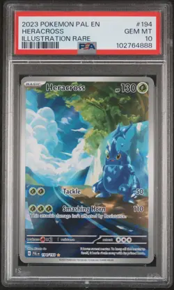 2023 POKEMON PAL EN-PALDEA EVOLVED ILLUSTRATION RARE #194 HERACROSS PSA 10 - Image 1