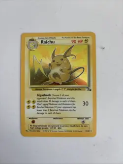 Pokemon TCG Raichu – Fossil Set 14/62 – Holo Rare – 1999 – Vintage WotC - Image 1