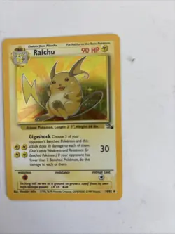 Pokemon TCG Raichu – Fossil Set 14/62 – Holo Rare – 1999 – Vintage WotC - Image 4