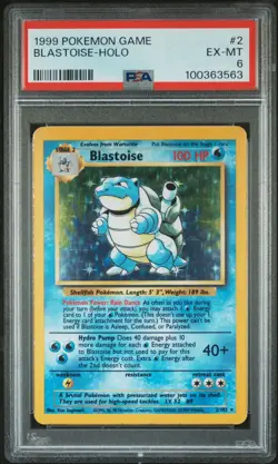 1999 Pokemon Game Blastoise-Holo #2 PSA 6 EX-MT - Image 1
