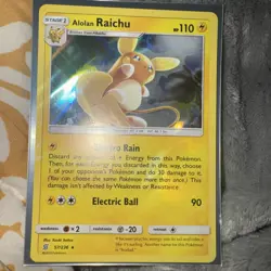 Pokemon TCG Alolan Raichu Holo Rare 57/236 Unified Minds 2019 - Image 1