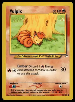 Pokemon Neo Destiny 91/105 Vulpix - Image 1
