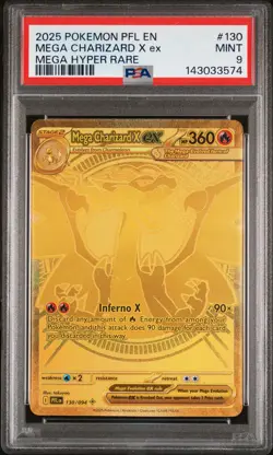 2025 POKEMON PFL EN-PHANTASMAL FLAMES MEGA HYPER RARE MEGA CHARIZARD X EX PSA 9 - Image 1