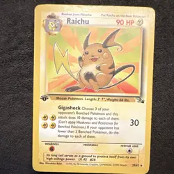 Pokemon TCG Raichu Fossil 29/62 1st Edition Rare MP - Image 1