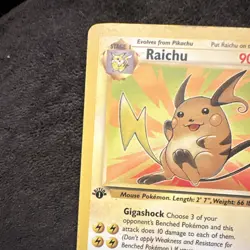 Pokemon TCG Raichu Fossil 29/62 1st Edition Rare MP - Image 3