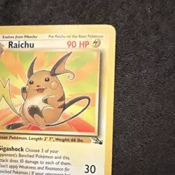 Pokemon TCG Raichu Fossil 29/62 1st Edition Rare MP - Image 4
