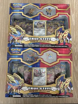Pokemon True Steel Premium Collection Complete Set of 2 Zacian and Zamazenta - Image 1