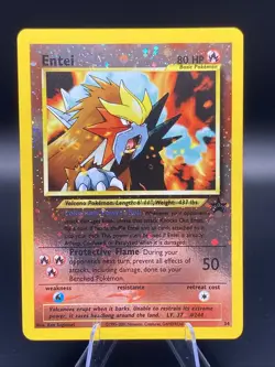 Pokemon TCG Entei Wizards Black Star Promo 34 Holo with a nice swirl, NM! - Image 1