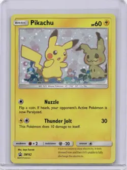 Pikachu 2019 Sun & Moon Promo SM162 Mimikyu Black Star Holo Pokemon TCG - Image 1