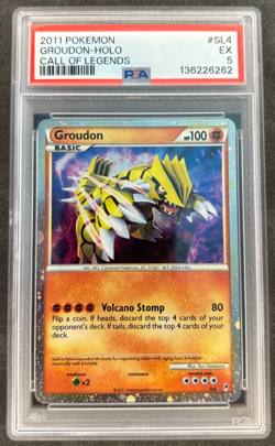 2011 Pokemon Groudon Holo Foil Call of Legends SL4 PSA 5 Fresh Grade - Image 1
