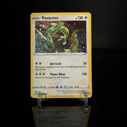 NM - 3 SWIRLs 🌀 Rayquaza SWSH029 Holo Crown Zenith Pokemon 5f - Image 2
