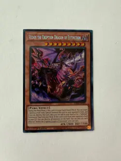 Yugioh - Veidos the Eruption Dragon of Extinction - Secret - 1st - PHNI-EN090 NM - Image 1