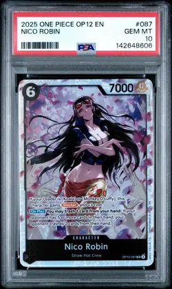 2025 One Piece Legacy Of The Master OP12 Nico Robin #087 Foil SR PSA 10 - Image 1
