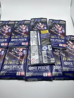 One Piece TCG The Azure Sea's Seven Booster Pack Japanese OP-14 10 Pack Bundle - Image 1