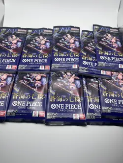 One Piece TCG The Azure Sea's Seven Booster Pack Japanese OP-14 10 Pack Bundle - Image 1
