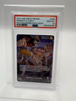 PSA 10 One Piece Promo Monkey D. Luffy PSA Magazine 2024 Exclusive OP05-060 🔥 - Image 1