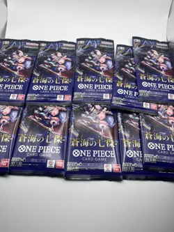 One Piece TCG The Azure Sea's Seven Booster Pack Japanese OP-14 10 Pack Bundle - Image 1