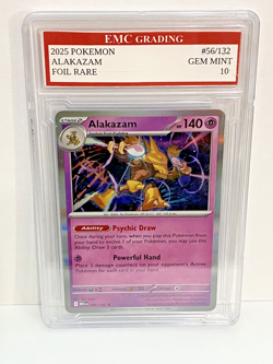 ALAKAZAM #056/132 HOLO RARE FOIL Pokemon 2025 Card GRADED 10 MINT TCG CCG - Image 1