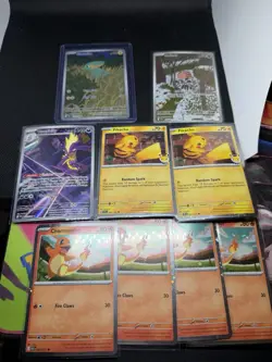 Pokemon Mixed Lot of 9 Cards Promos And More 051 Pikachu Pokemon Day Pack Fresh - Image 1