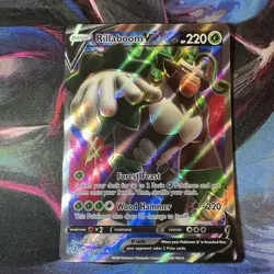 Pokemon Card Rillaboom V 175/192 Rebel Clash Sword & Shield Full Art NM - Image 1