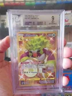 Pokemon Card 2020 PSA BGS 9 RILLABOOM Secret Gold 197/189 Darkness Ablaze - Image 1