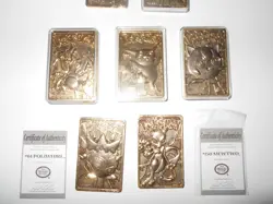 1999 Burger King 23karat gold plated POKEMON 7 CARD LOT WITH DAMAGED BALLS - Image 3