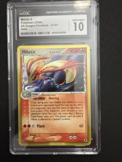 CGC 10 MINT Milotic 2006 EX Dragon Frontiers 5/101 Holo Pokemon Card - Image 1