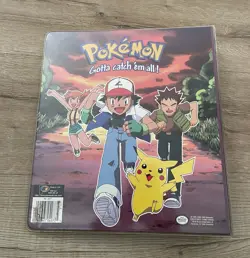 Pokemon Ash Trading Card Album Vintage 1997 3 Ring Binder Organizer - Image 2