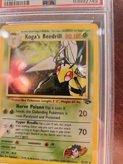Koga's Beedrill Neo Discovery Holo Pokemon Card WOTC NM Mint PSA 8 - Image 4