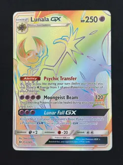 Lunala GX 153/149 - Sun & Moon - Near Mint NM Rainbow Pokemon Card - Image 1