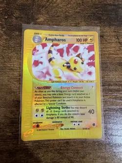Pokemon Ampharos 002/165 Expedition Base Set Reverse Holo Rare 100 HP 2002 Card - Image 1
