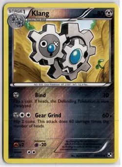 Klang 75/114 Black & White Base Reverse Holo Uncommon Pokemon Card - Image 1