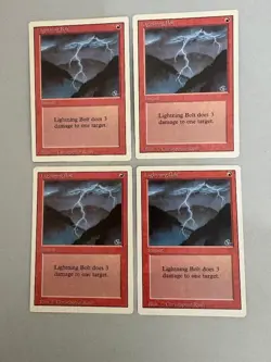 Lightning Bolt - X4 - MTG - Revised - NM - Never Played - Nice Vintage Cards - Image 1