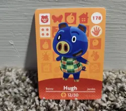 Hugh #178 Animal Crossing Amiibo Card Series 2 Authentic - Image 1