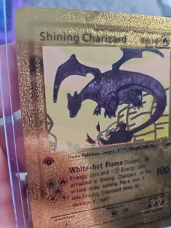 Shining Charizard Gold Foil Fan Art Vinyl Textured Collector Pokemon Card - Image 3