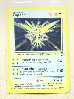 Pokemon Zapdos Fossil Holo Rare 80HP Unlimited 15/62 English Card - Image 1