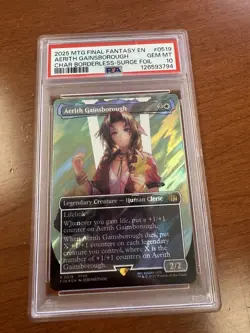 Aerith Gainsborough Borderless Surge Foil PSA 10 – MTG Final Fantasy - Image 1
