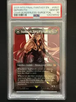 Sephiroth Fabled Soldier Borderless Surge Foil PSA 10 Gem Mint - Image 1