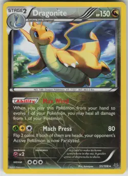 Pokemon TCG Dragonite (51) Rare Reverse Holo XY - Roaring Skies 51/108 - Image 1