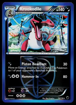Pokemon Card - Krookodile Plasma Freeze 70/116 Rare Reverse Holo - Image 1