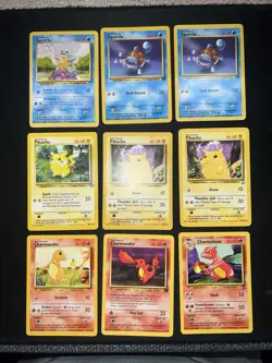 Kanto Starters Wotc 1999 Base Set Pokemon Card Collection Lot Vintage - Image 1