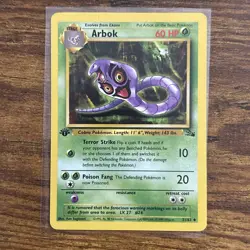 Pokemon TCG Fossil 1st Edition Arbok Card 31/62 - LP - Image 1