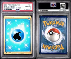 Pokemon TCG Basic Water Energy #231 Chilling Reign Secret Rare Holo Card PSA 10 - Image 1