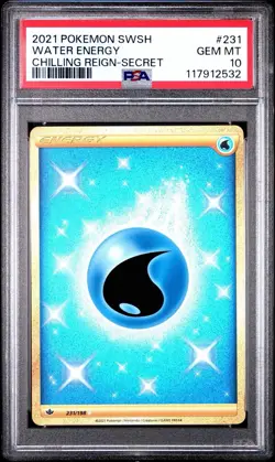 Pokemon TCG Basic Water Energy #231 Chilling Reign Secret Rare Holo Card PSA 10 - Image 2