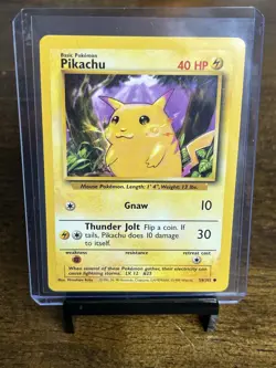 Vintage 2000 Pokemon Pikachu Base Set Common Card 58/102 Yellow Cheeks - Image 1