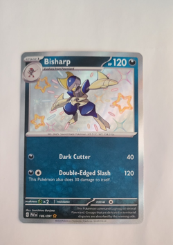 Pokemon 2024 Paldean Fates Bisharp 186/91 Holo Rare Baby Shiny NM - Image 1