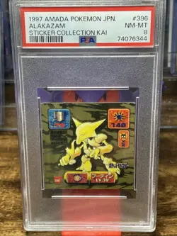 1997 Amada Pokemon Japanese Alakazam Sticker Collection KAI PSA 8 - Image 1