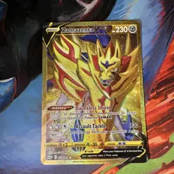 Pokemon TCG - Zamazenta V Secret Rare Gold 212/202 Sword & Shield NM - Image 1
