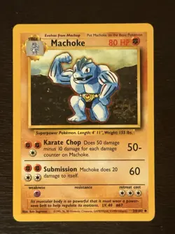 Pokemon TCG Machoke Base Set Unlimited Uncommon Card 34/102 MINT! - Image 1