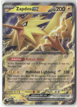 Pokemon Zapdos ex - Double Rare SV: Scarlet & Violet 151 145/165 NM - Image 1